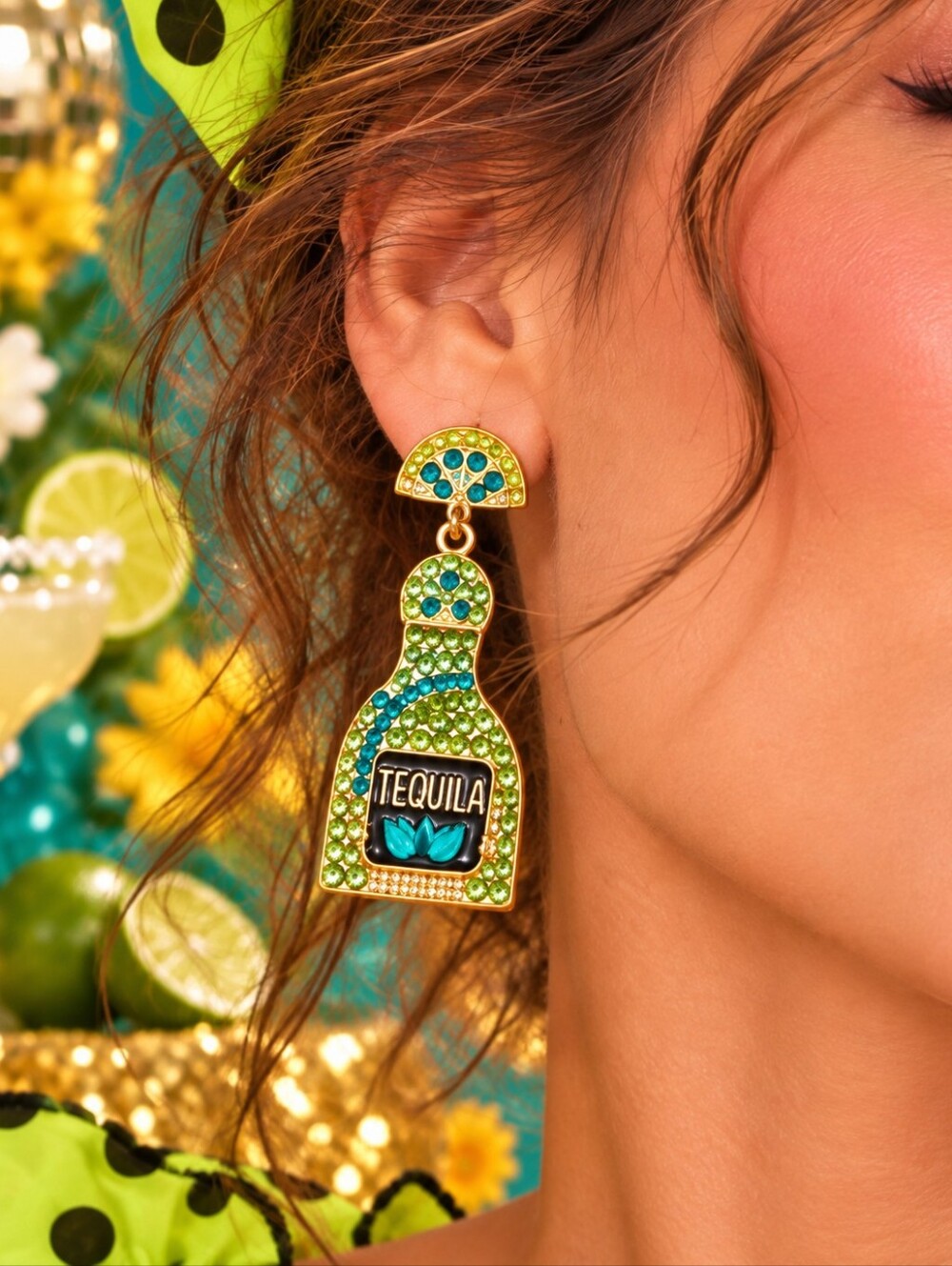 BETSEY JOHNSON MARGHERITA TEQUILA JEWEL EARRINGS